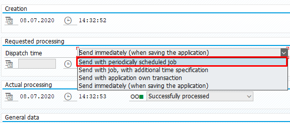 RSNAST00 debuggin set sending time to 1