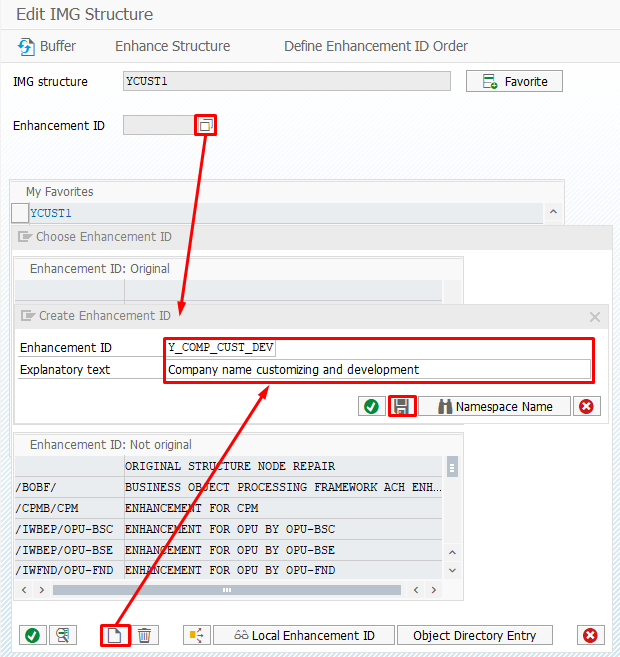 Create extension in SPRO